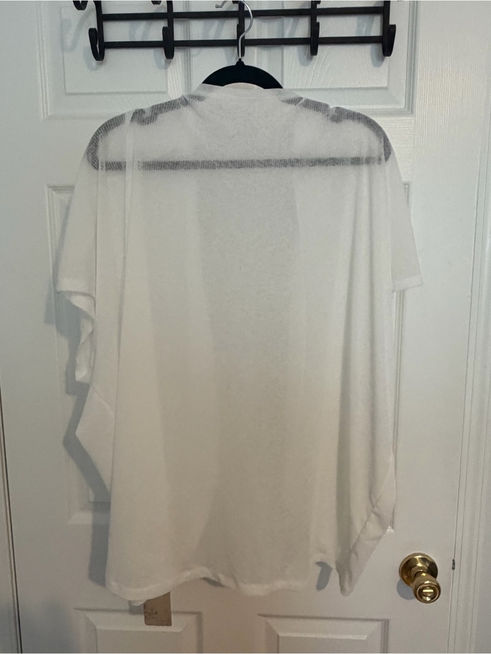 Women's Open-Front White Lightweight Cardigan Sweater - Picture 8 of 8